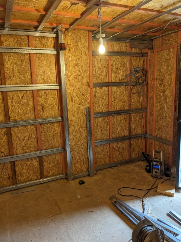 Interior view showing resilient bar.